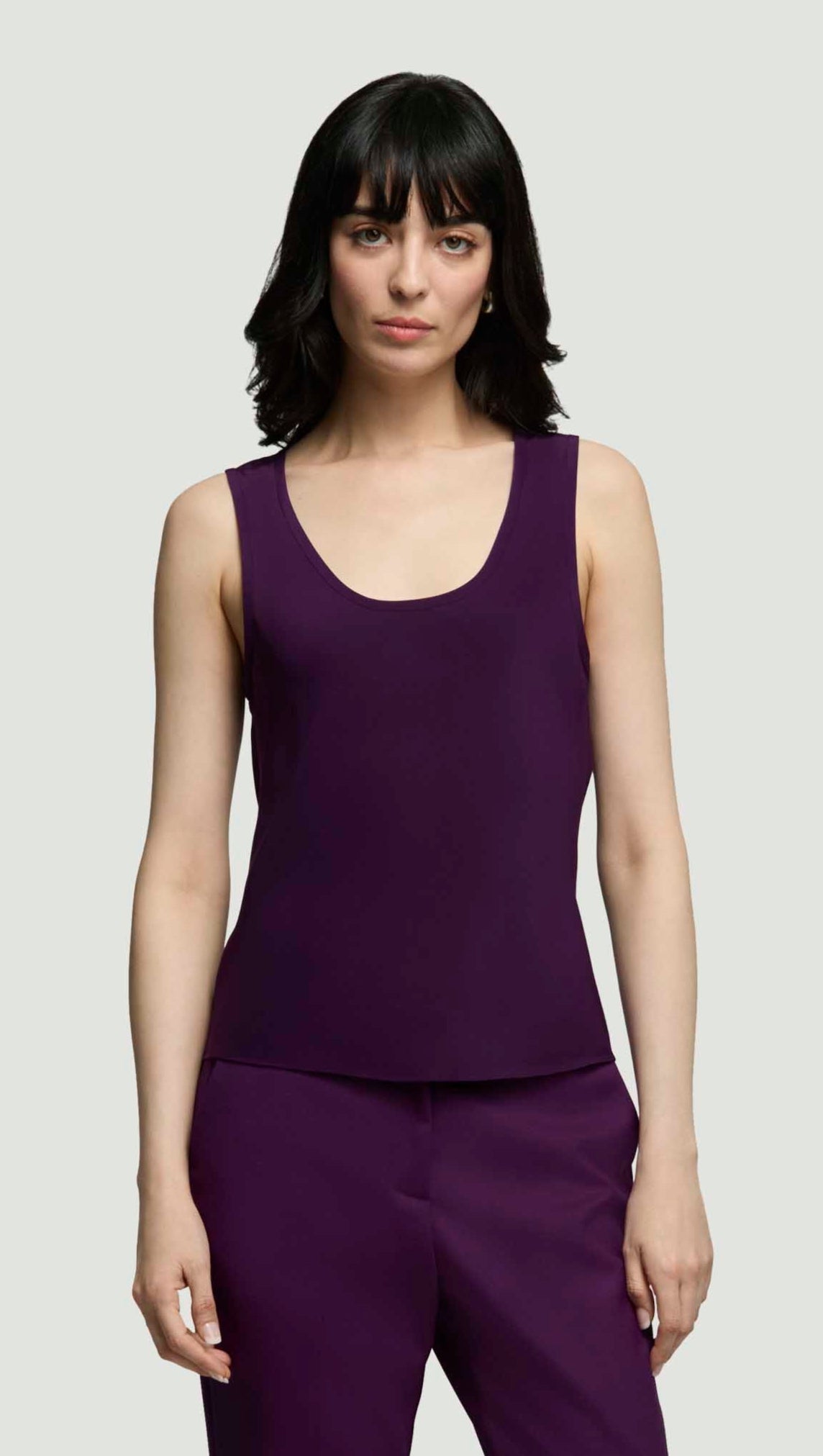 Tank in Silk Charmeuse | Grape