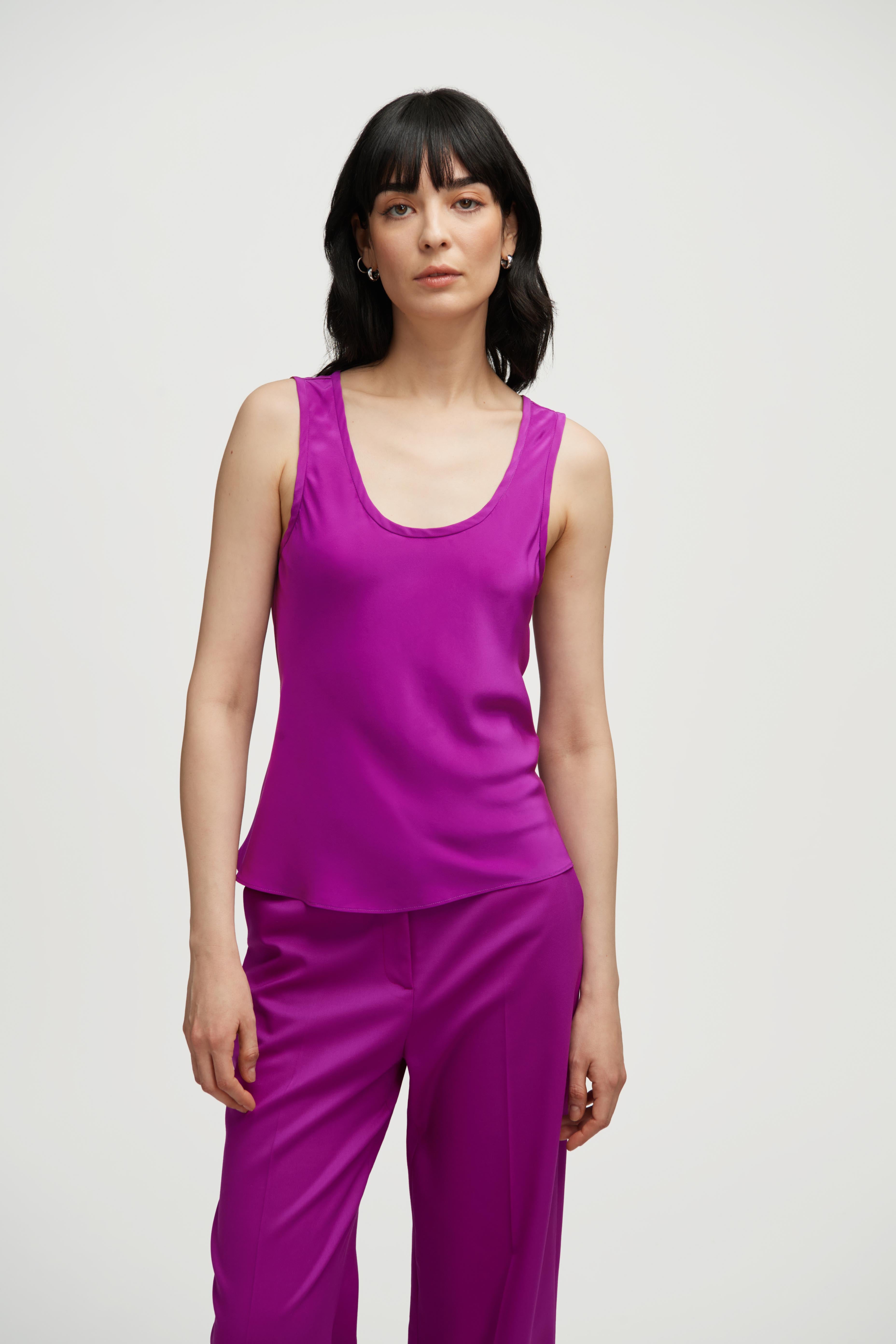 Tank in Silk Charmeuse | Orchid