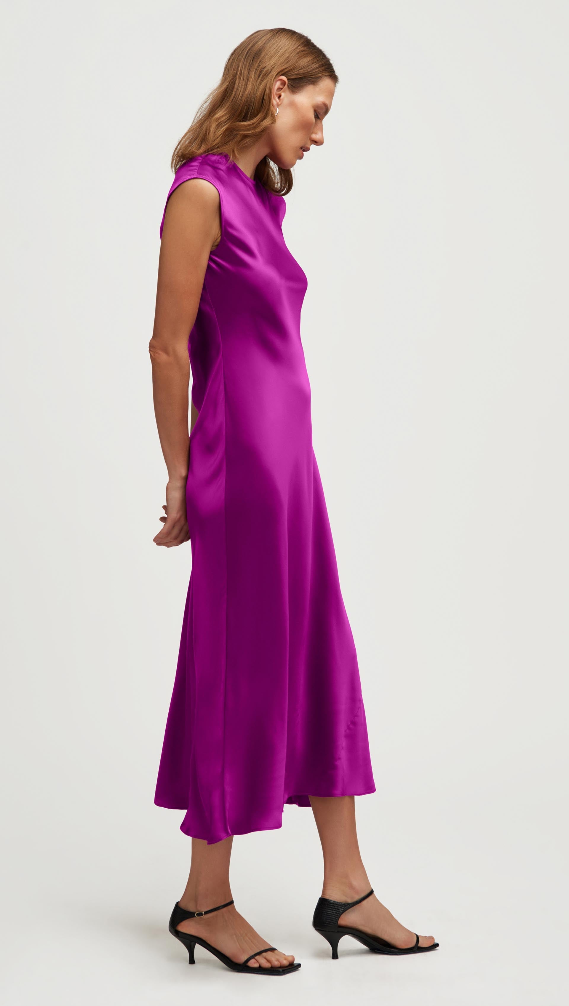 Bias Dress in Silk Charmeuse | Orchid