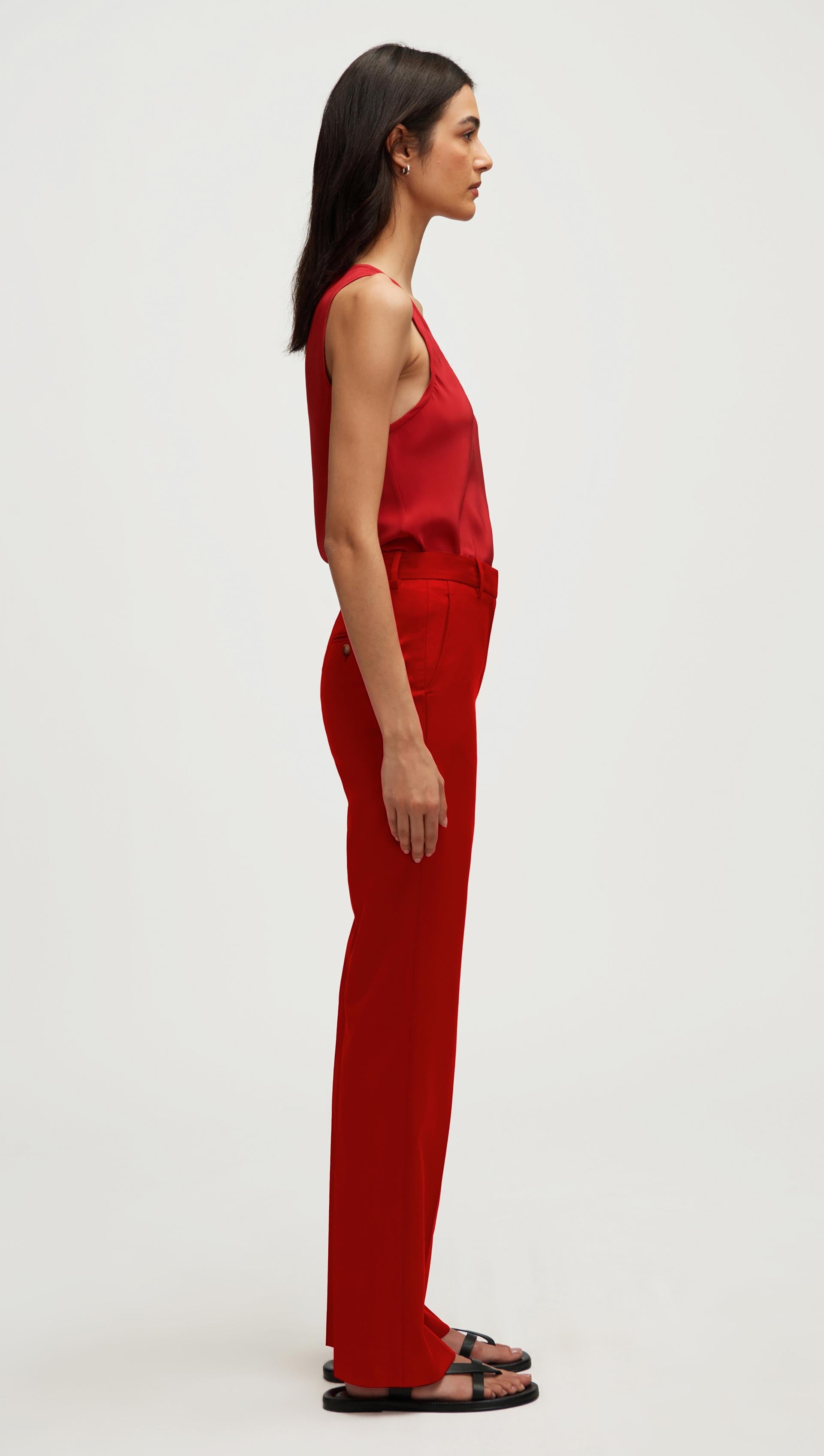 Straight Leg Trouser in Seasonless Wool | Tomato