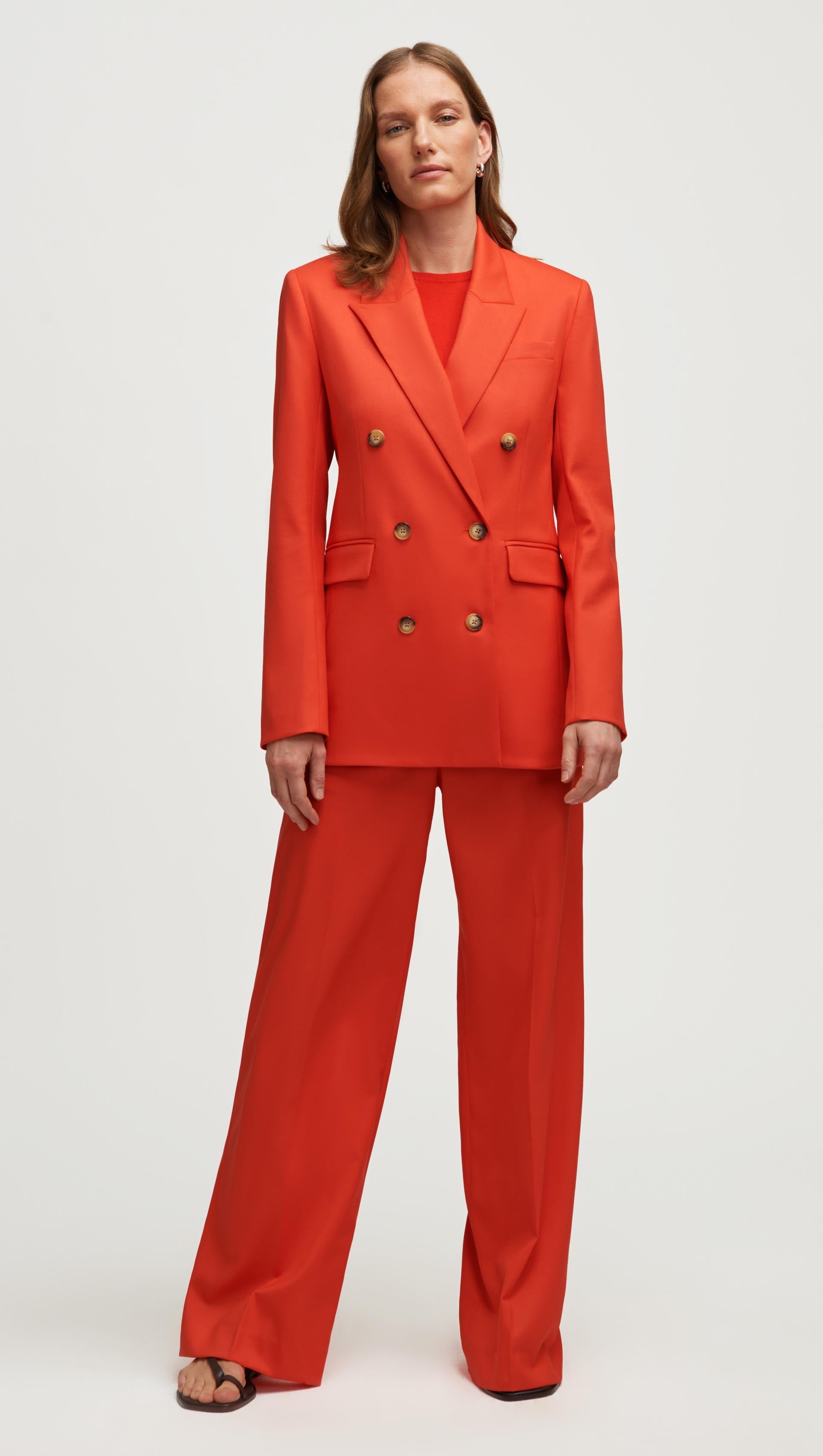 Double-Breasted Blazer in Seasonless Wool | Orange