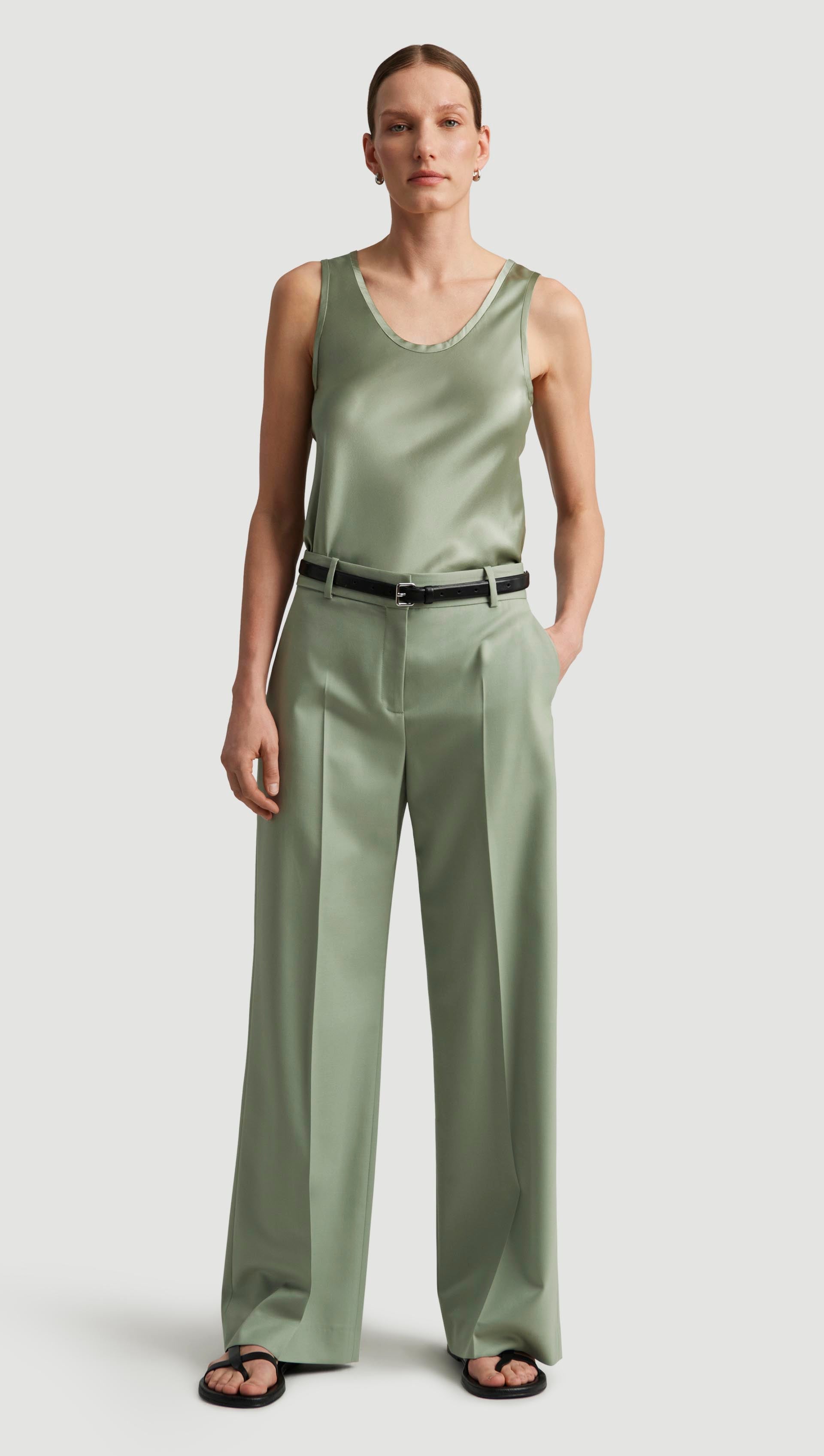 Soho Trouser in Seasonless Wool | Pistachio