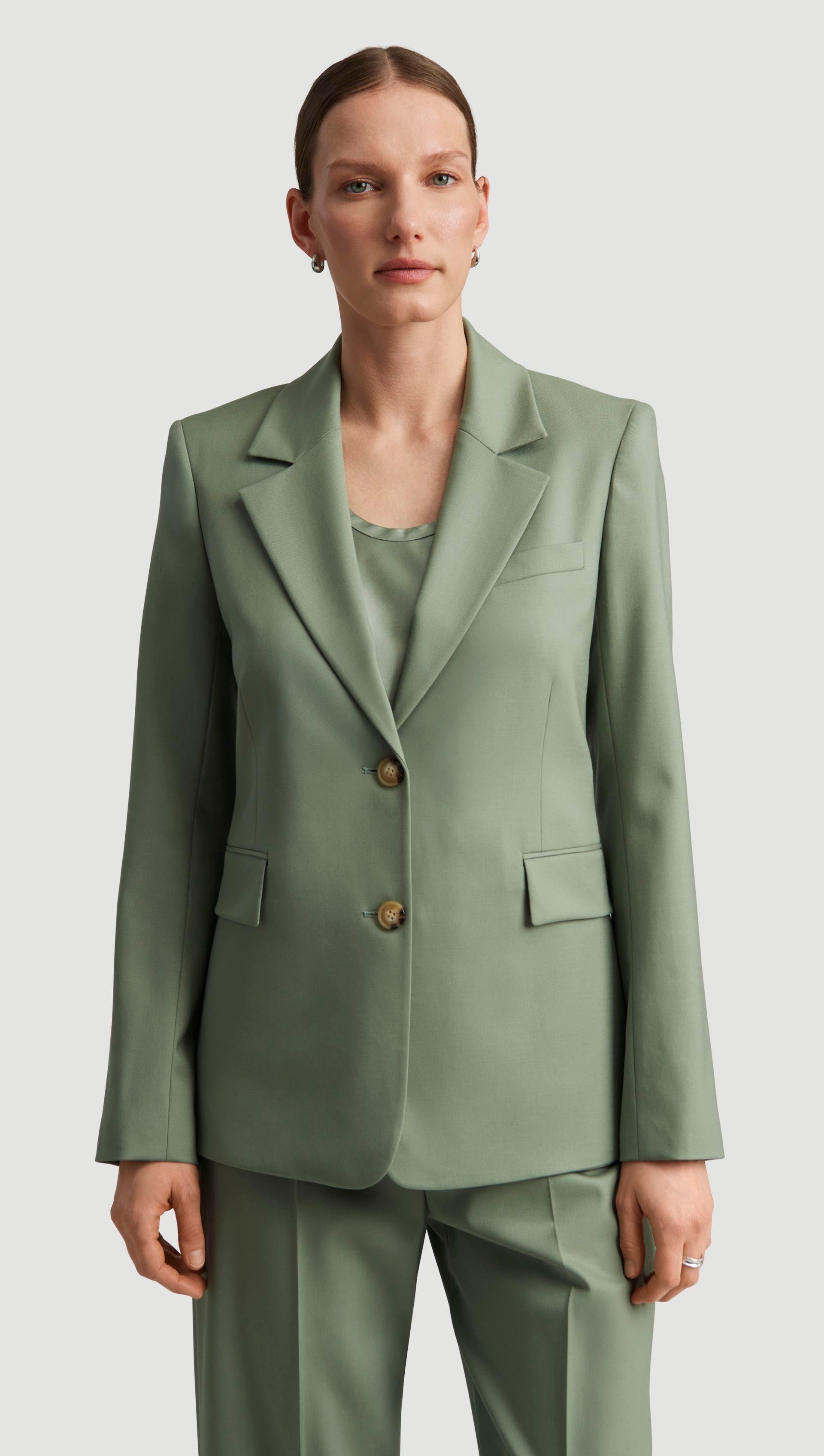 Two-Button Blazer in Seasonless Wool | Pistachio