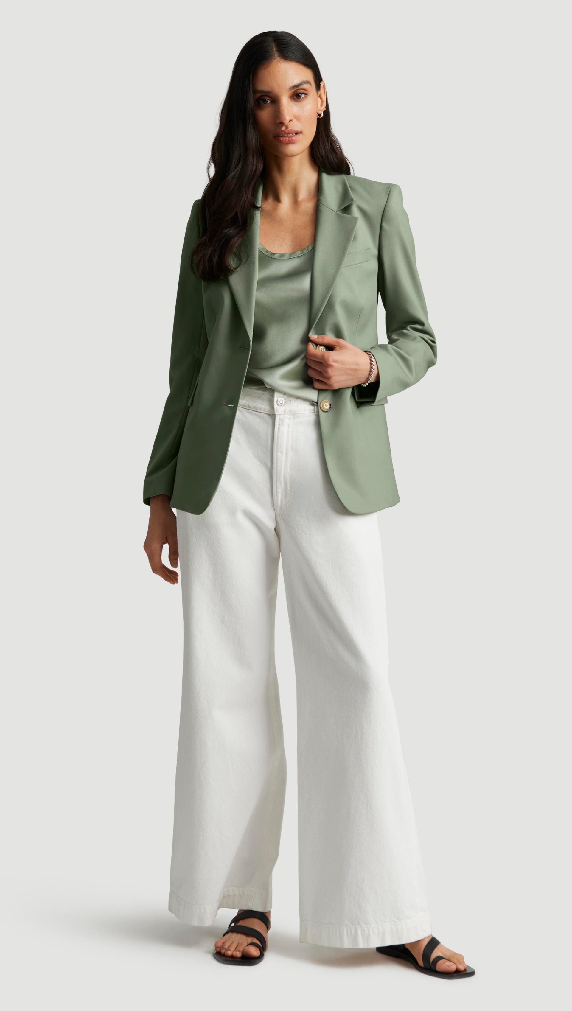 Two-Button Blazer in Seasonless Wool | Pistachio