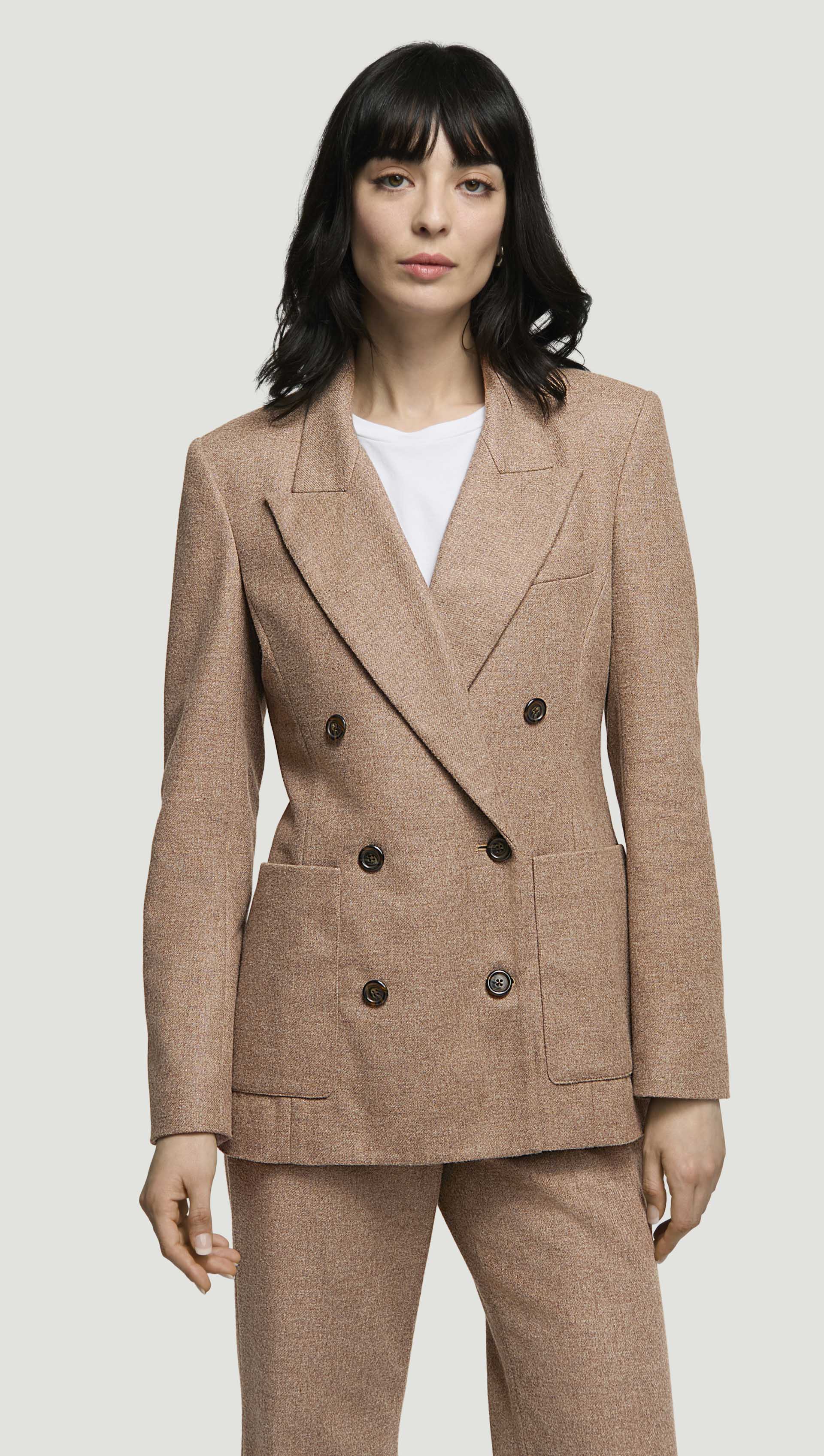 Unlined Chelsea Blazer in Double-Faced Wool | Oat