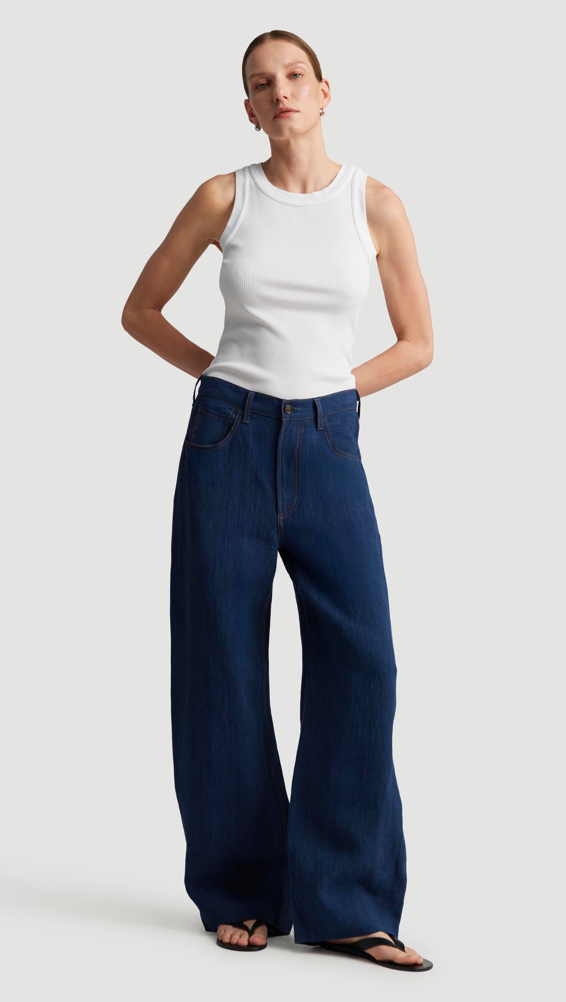 Ayla Baggy in Linen | Denim