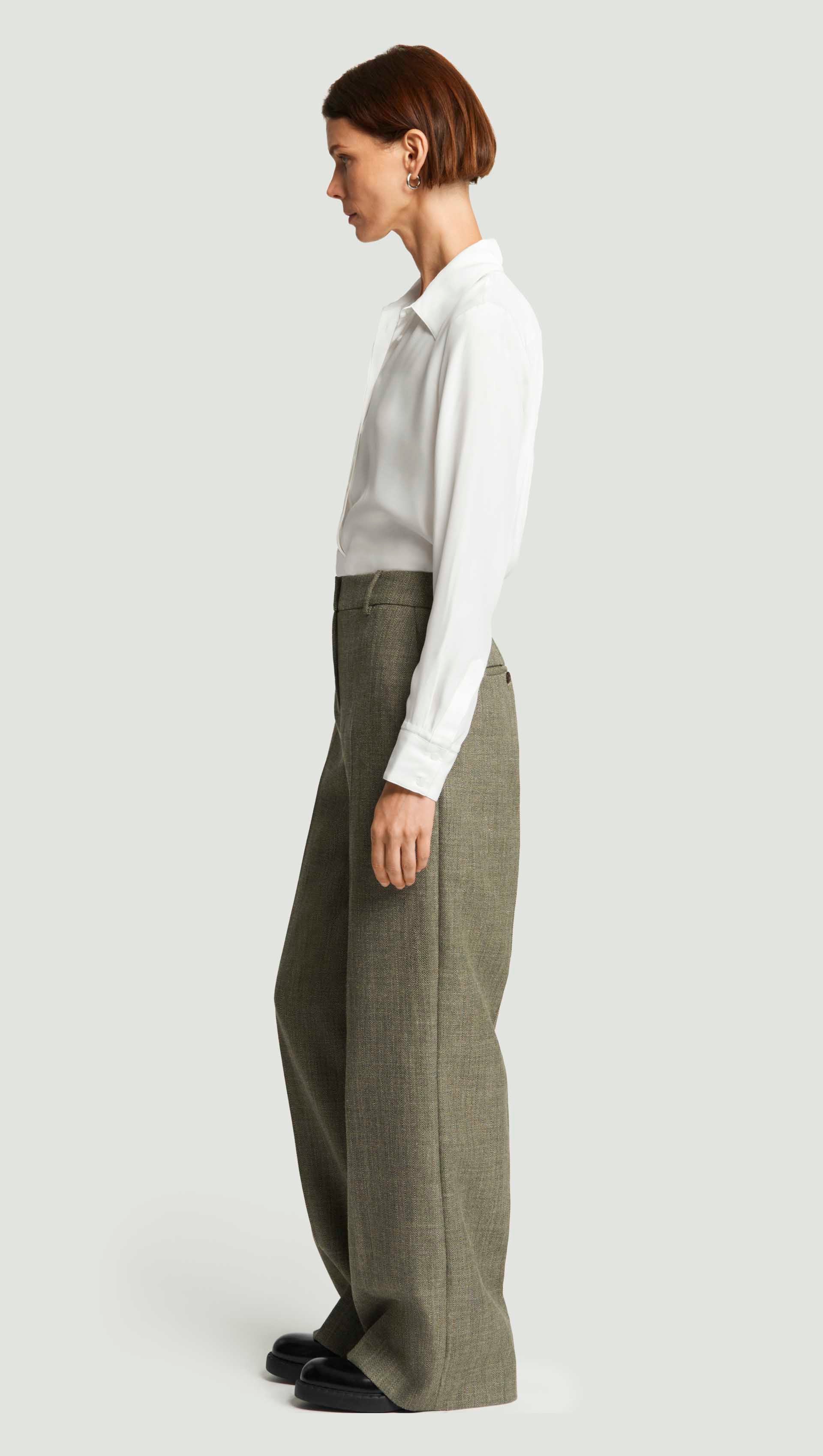 Soho Trouser in Herringbone | Ash