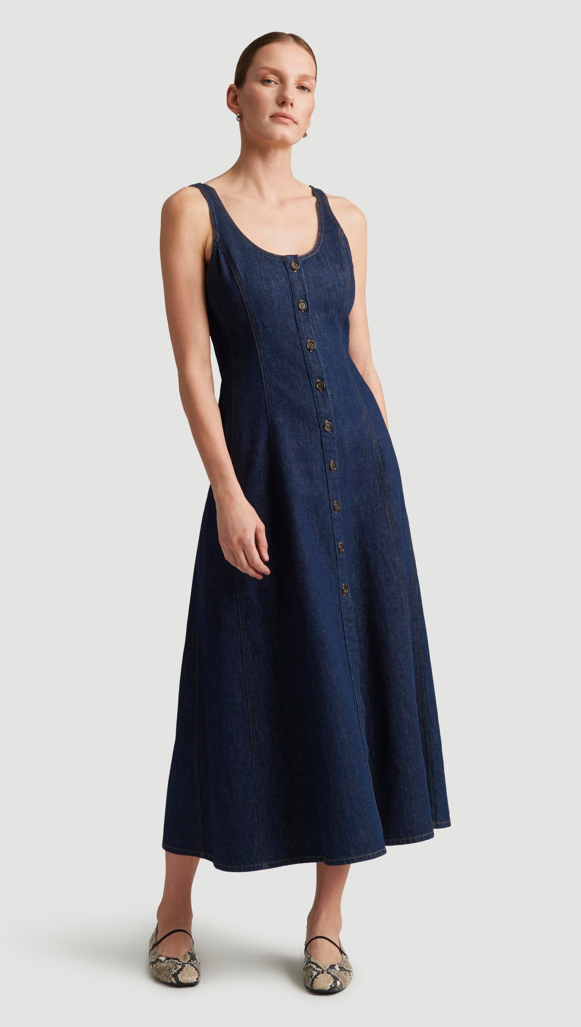 Farrow Denim Dress in Regenerative Cotton | Omni
