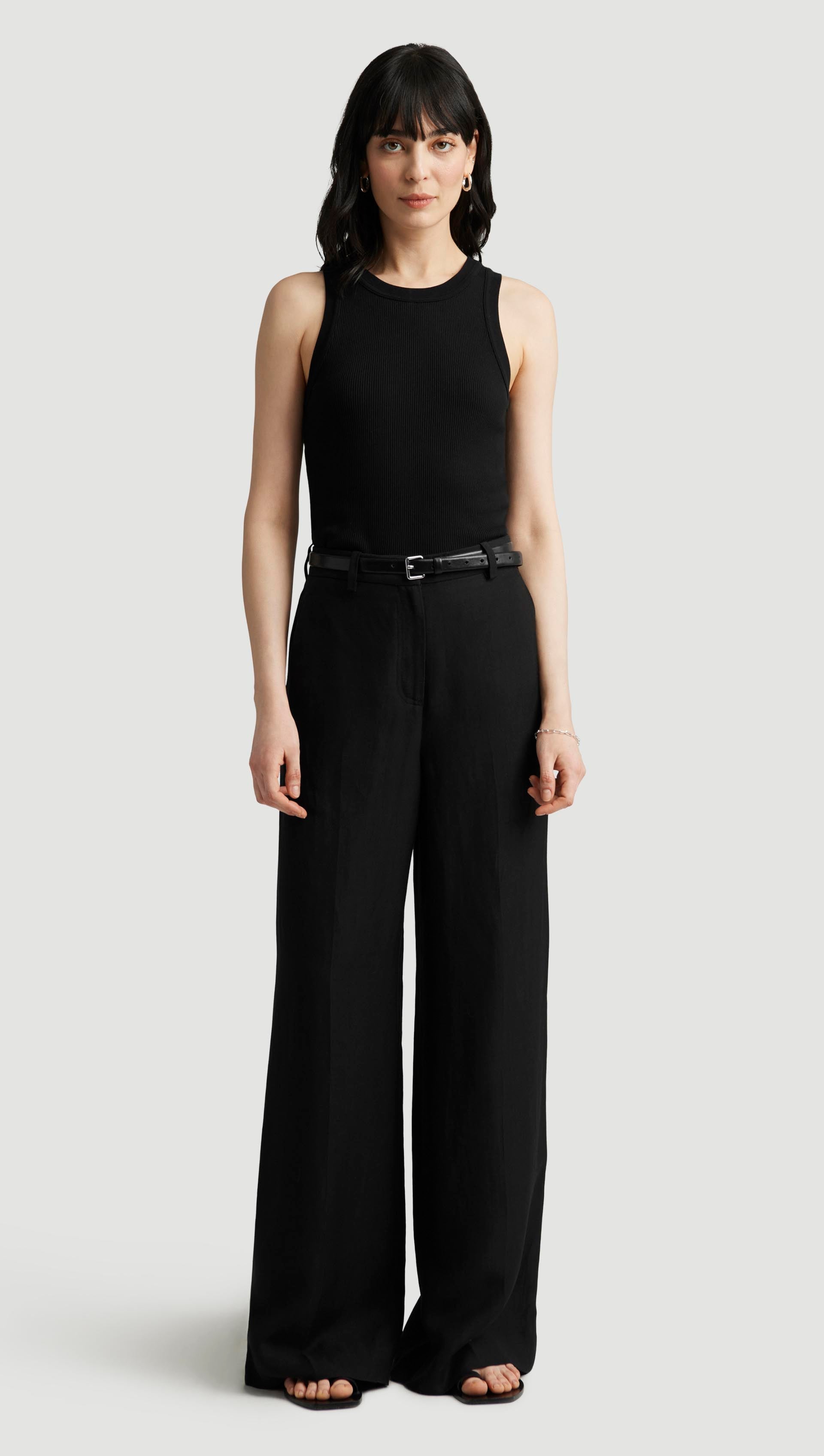 Park Trouser in Viscose Linen Twill | Black