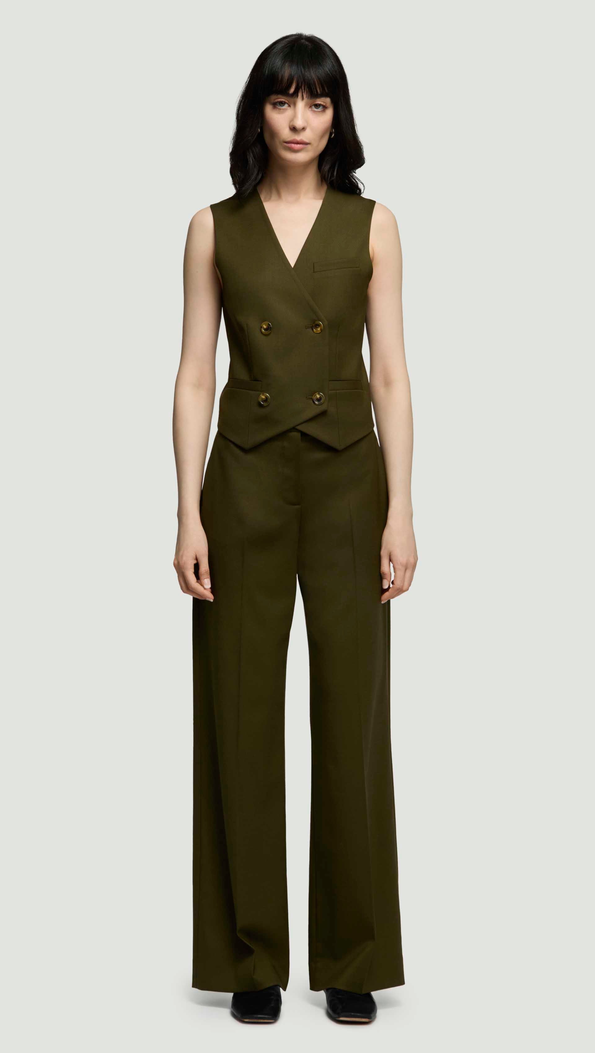 Double-Breasted Waistcoat in Seasonless Wool | Basil