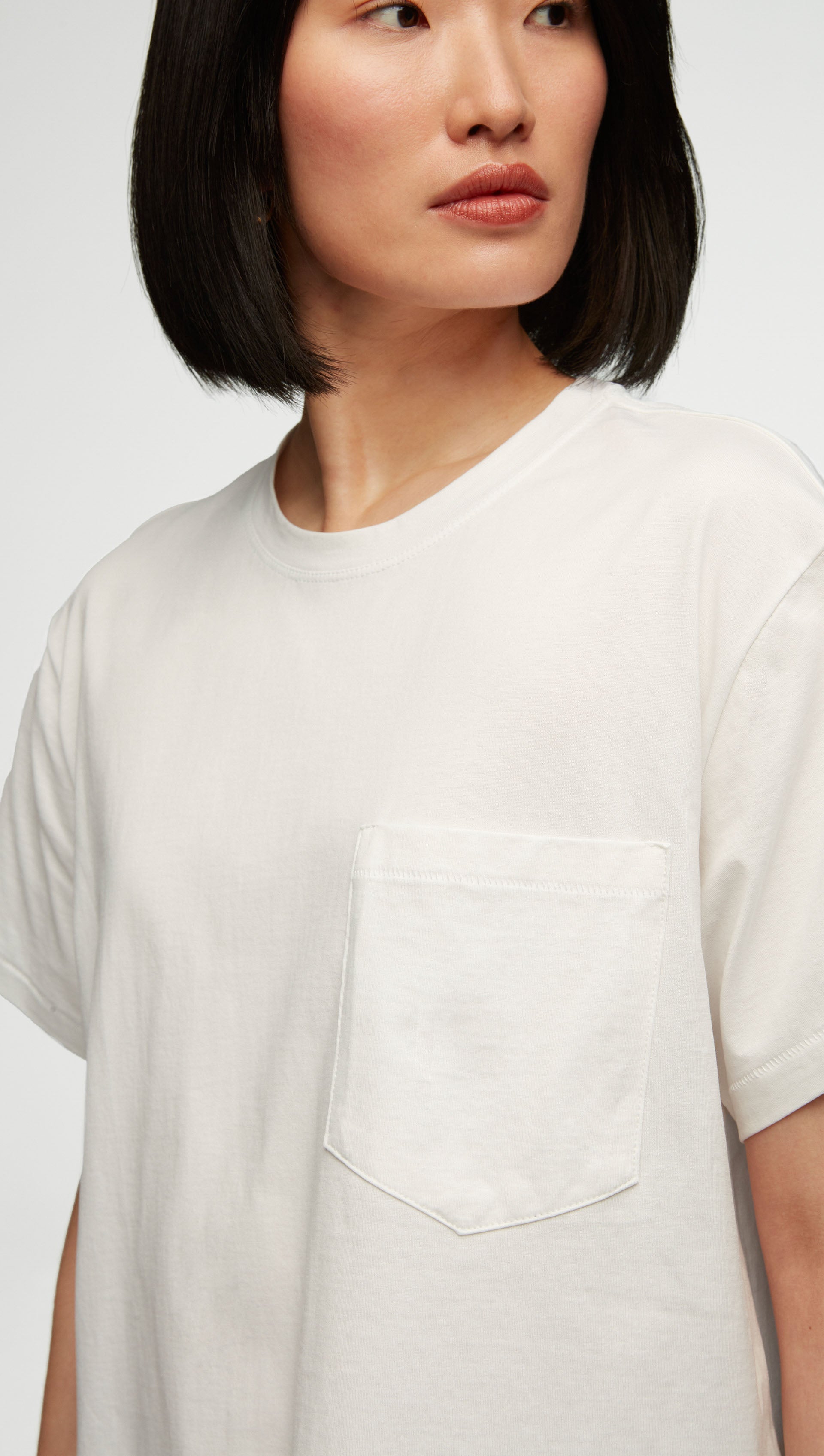 Oversized Pocket Tee in Cotton Jersey | White