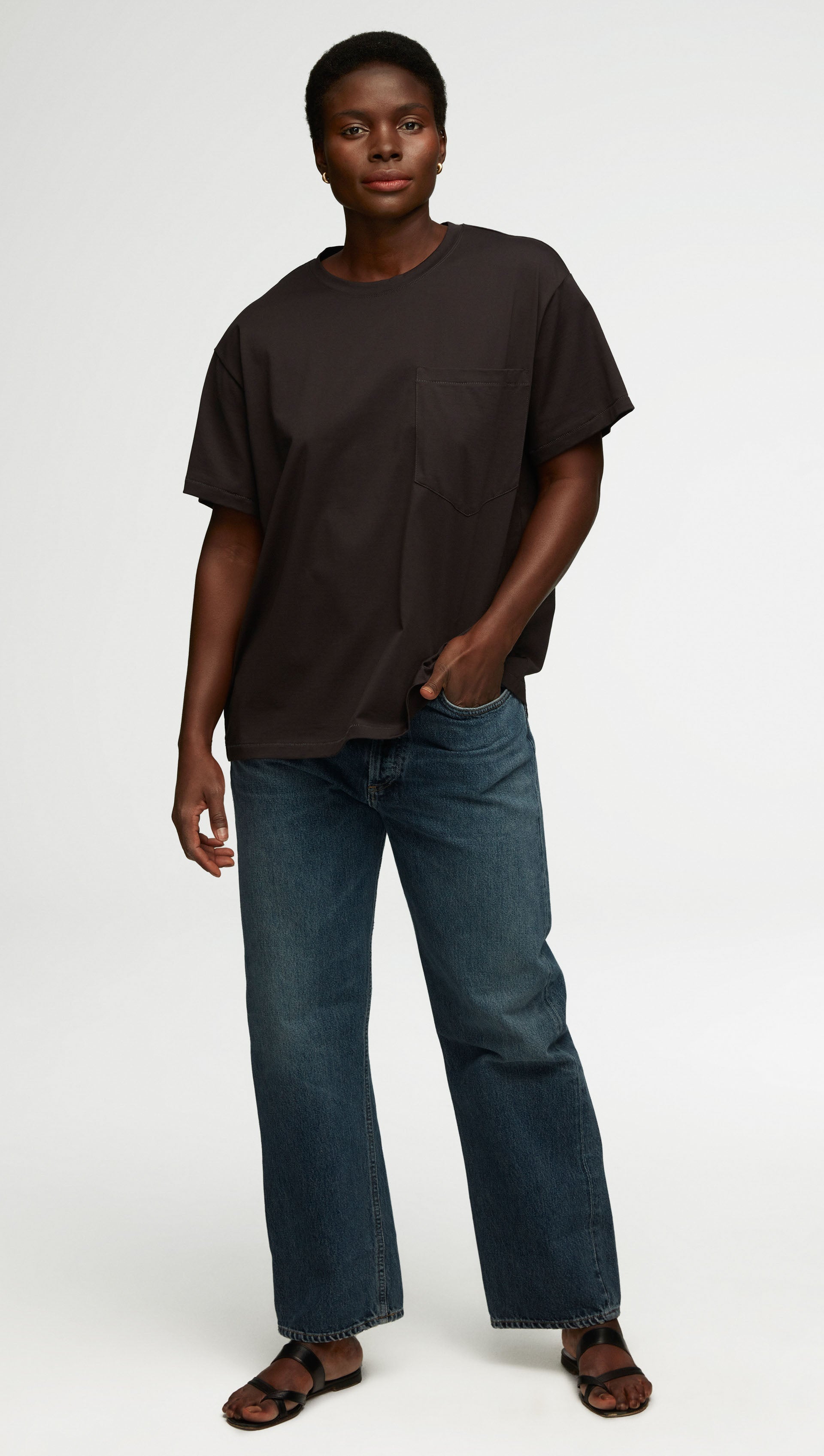 Oversized Pocket Tee in Cotton Jersey | Black