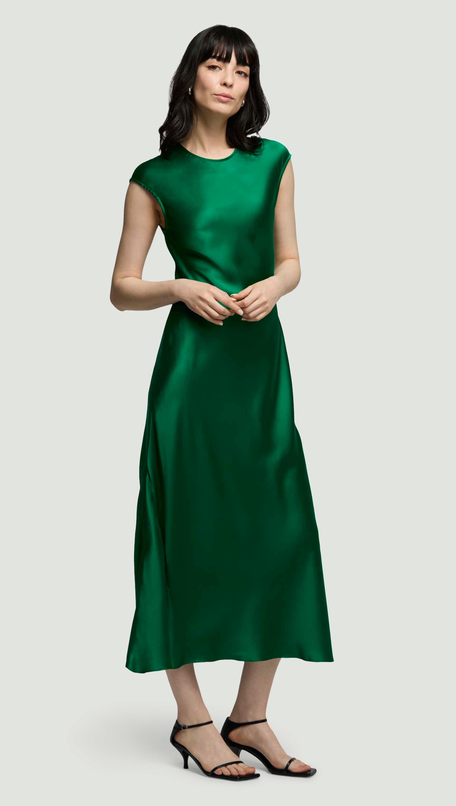 Bias Dress in Silk Charmeuse | Jade