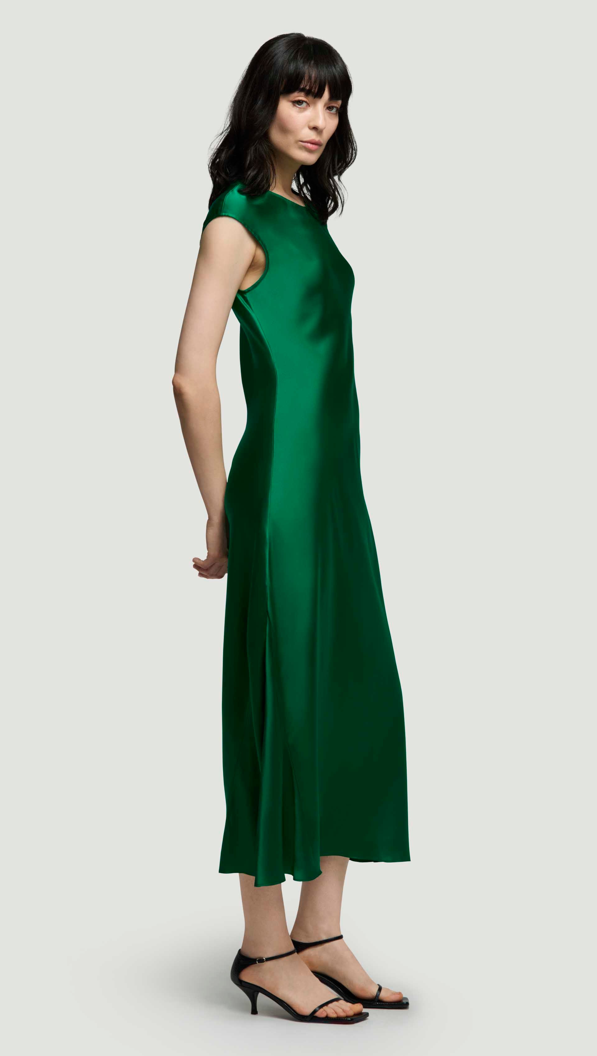 Bias Dress in Silk Charmeuse | Jade