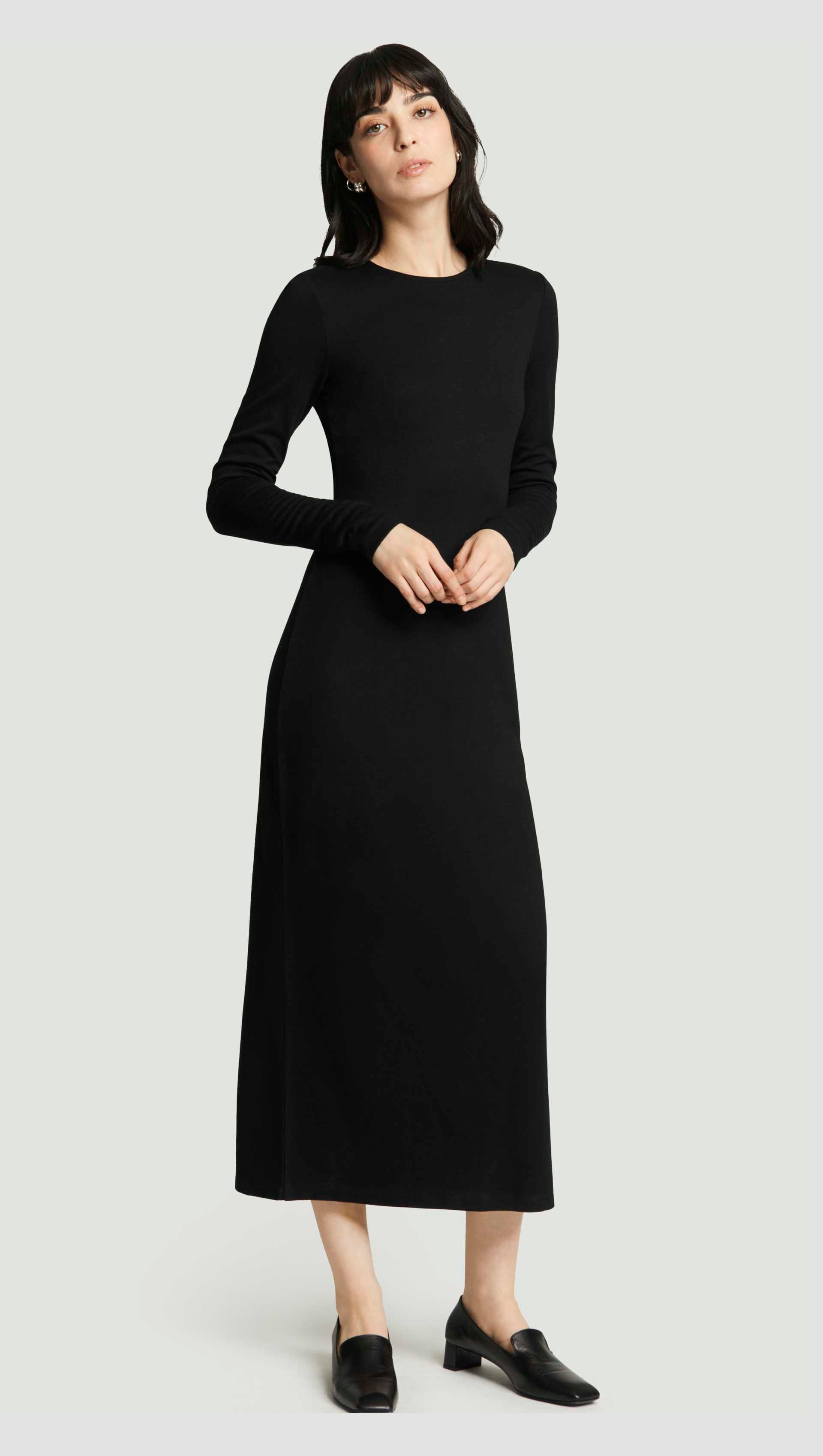 Work Dress in Ponte Jersey | Black
