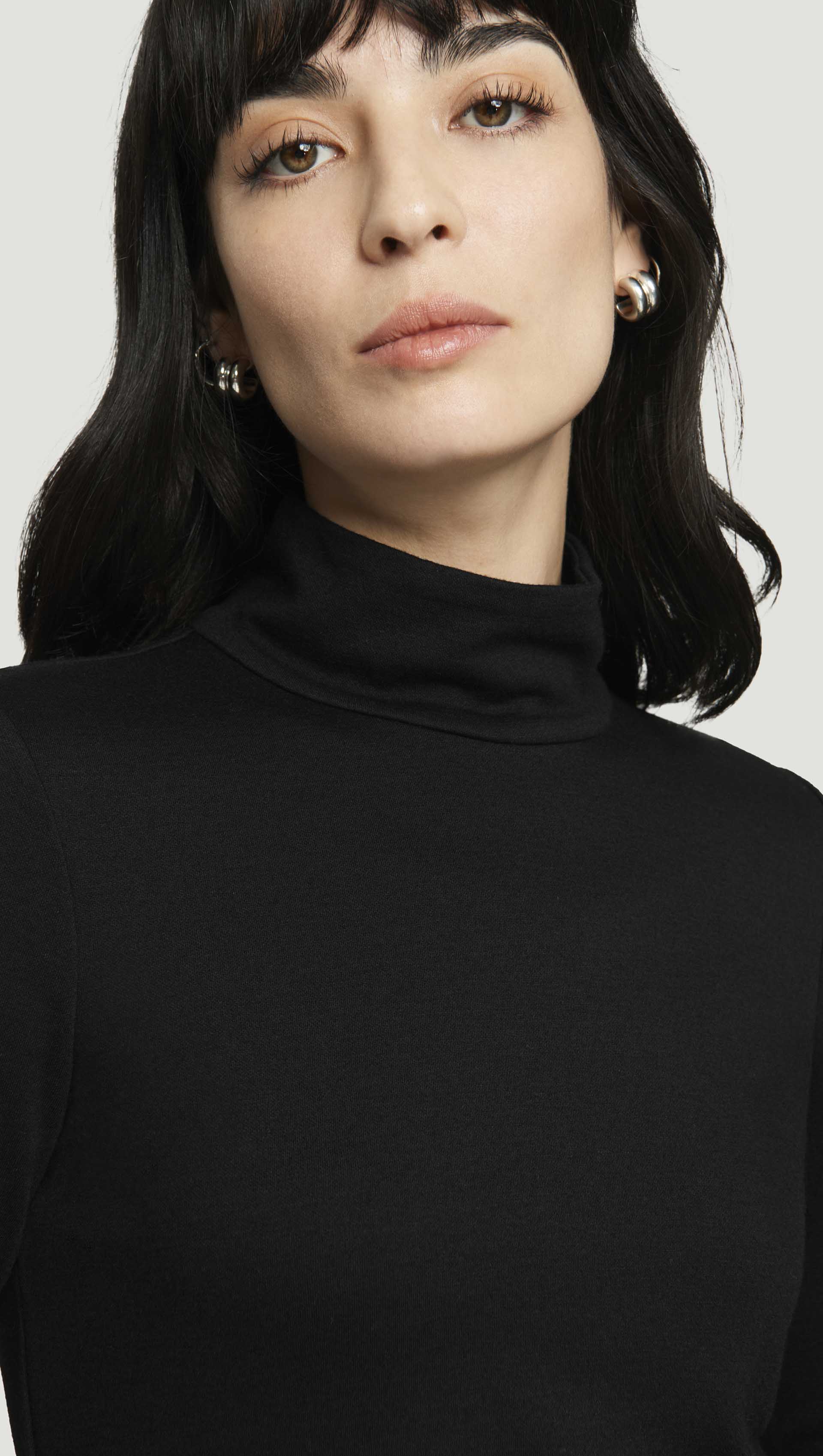 Skinny Turtleneck in Wool Jersey | Black