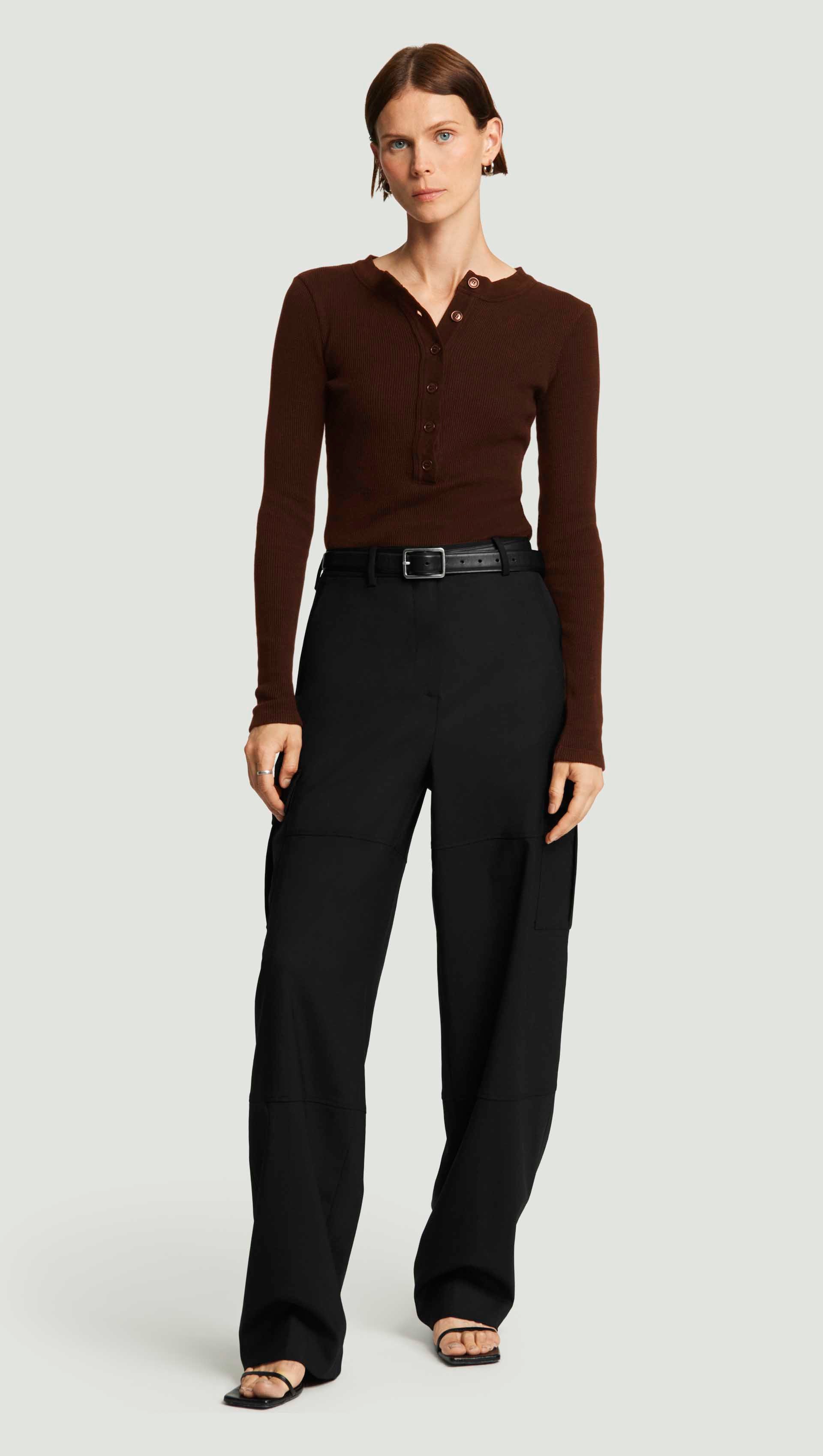 Tailored Cargo Pants in Seasonless Wool | Black