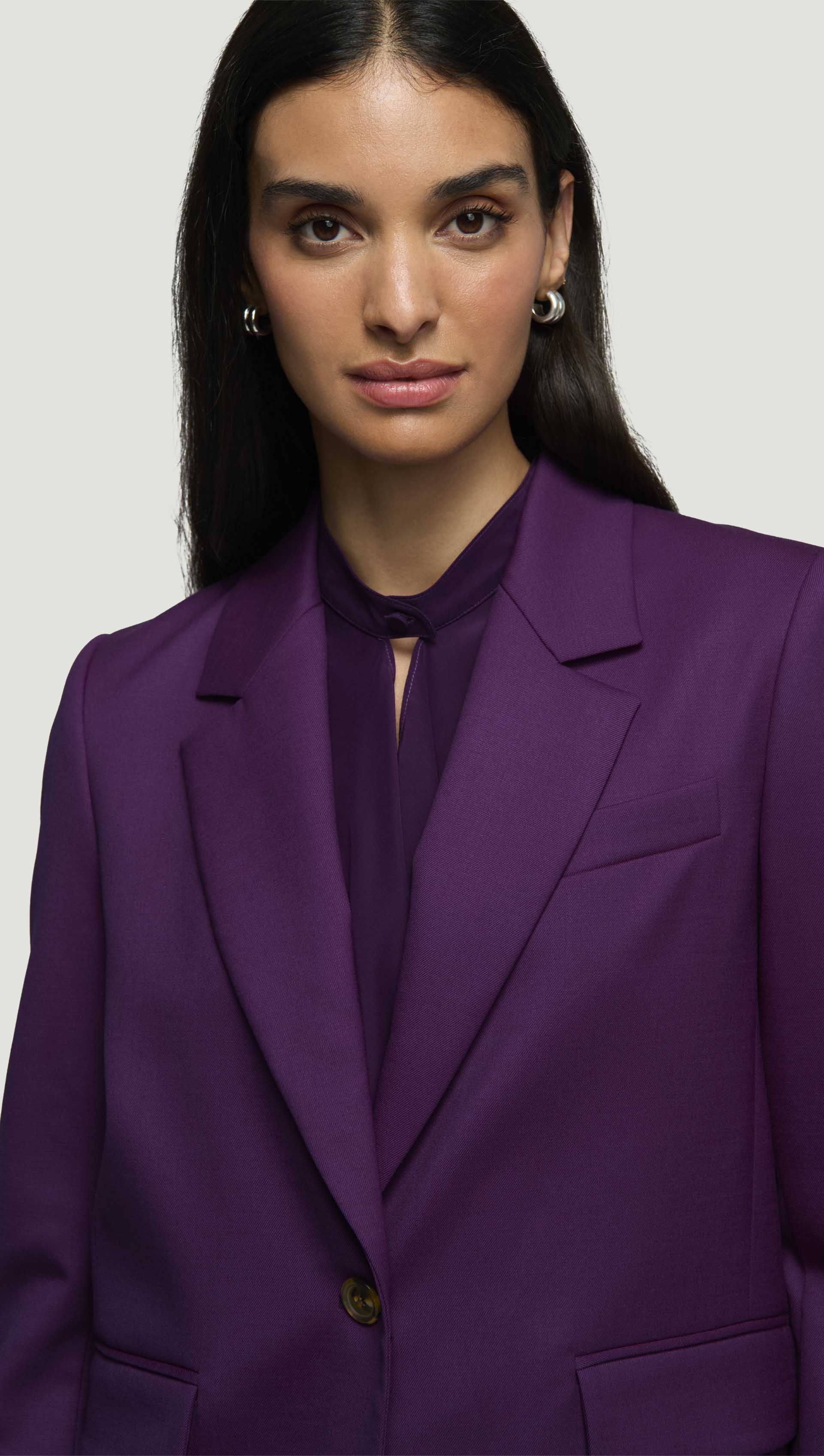 Notch Lapel Blazer in Seasonless Wool | Grape