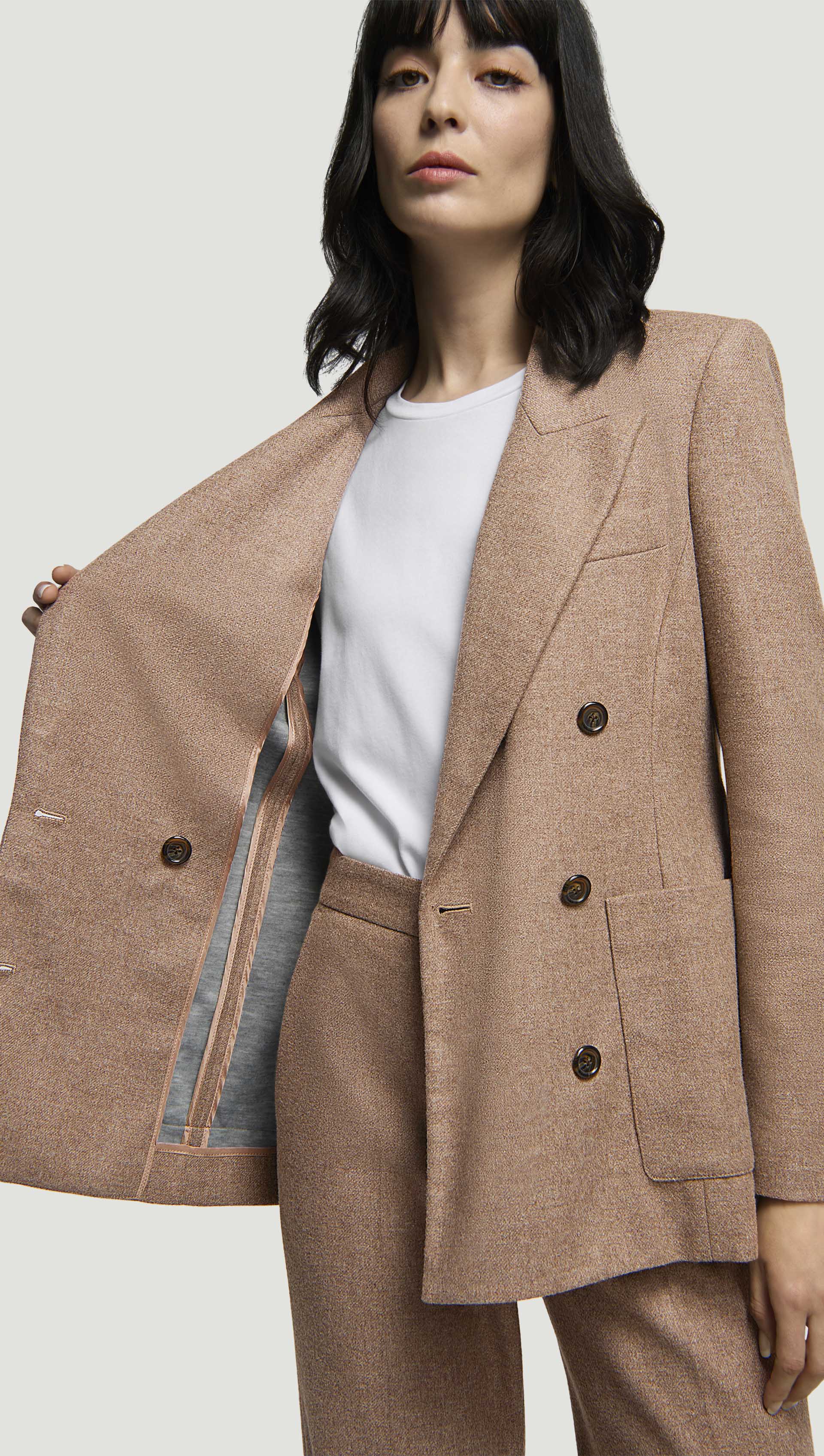 Unlined Chelsea Blazer in Double-Faced Wool | Oat