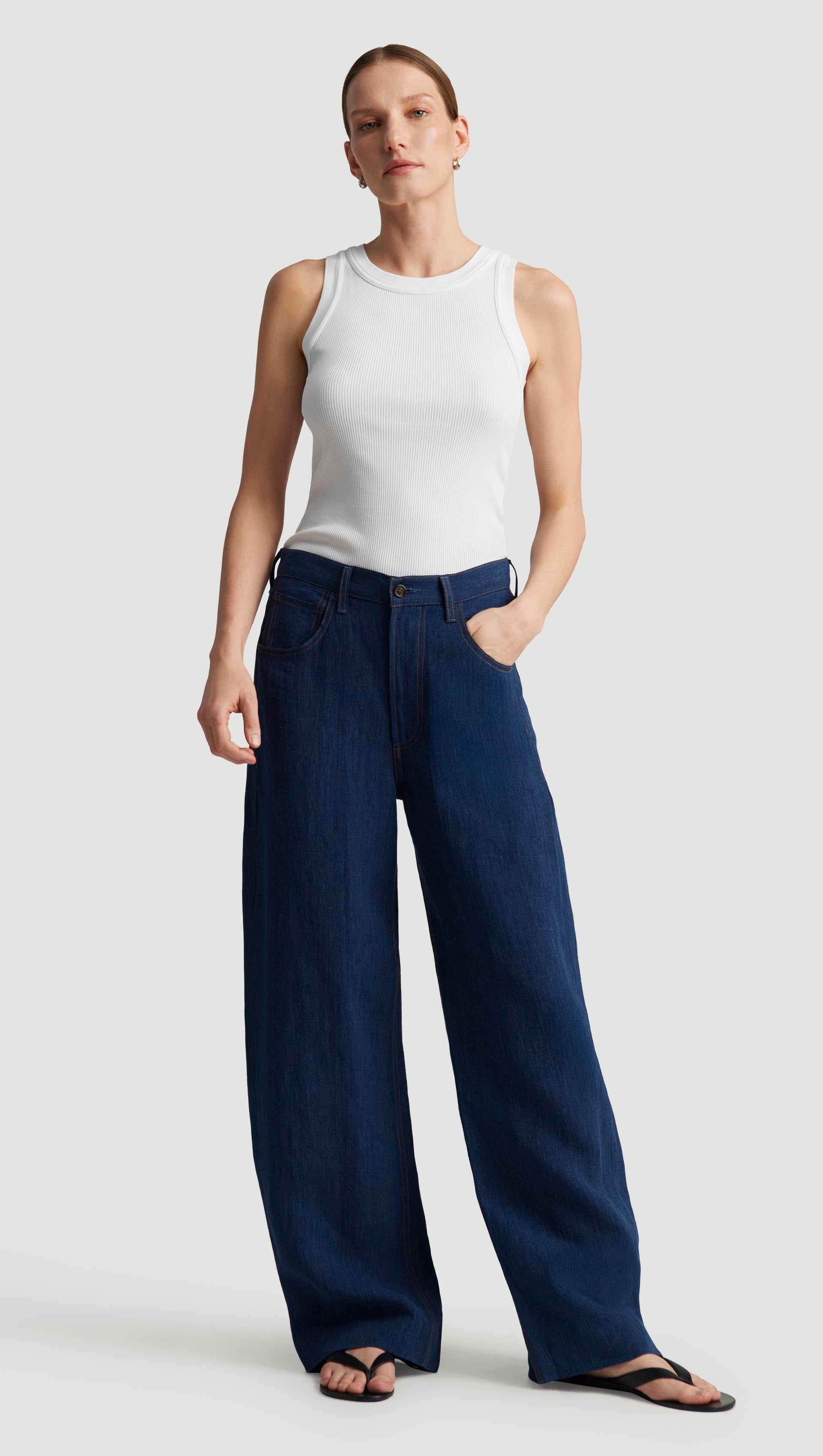 Ayla Baggy in Linen | Denim