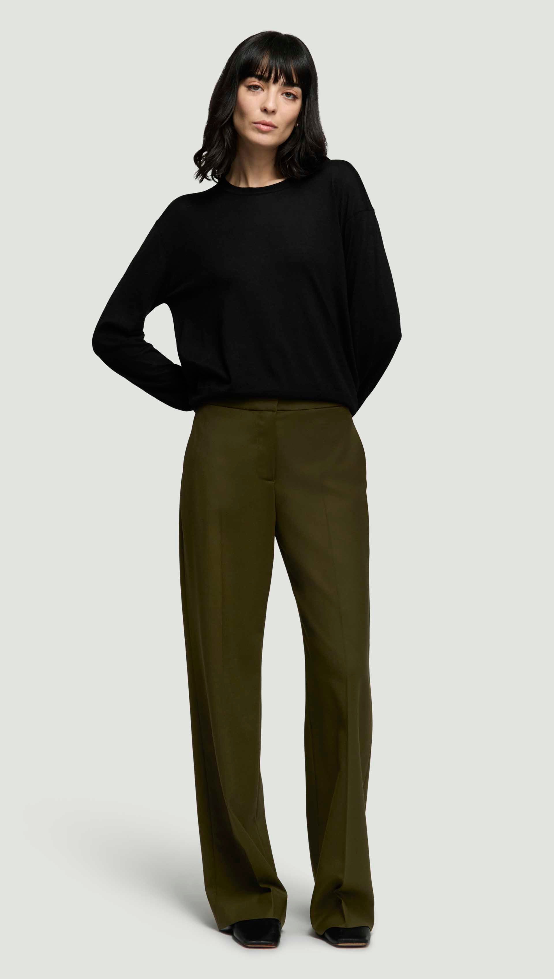 Wide Leg Trouser in Seasonless Wool | Basil