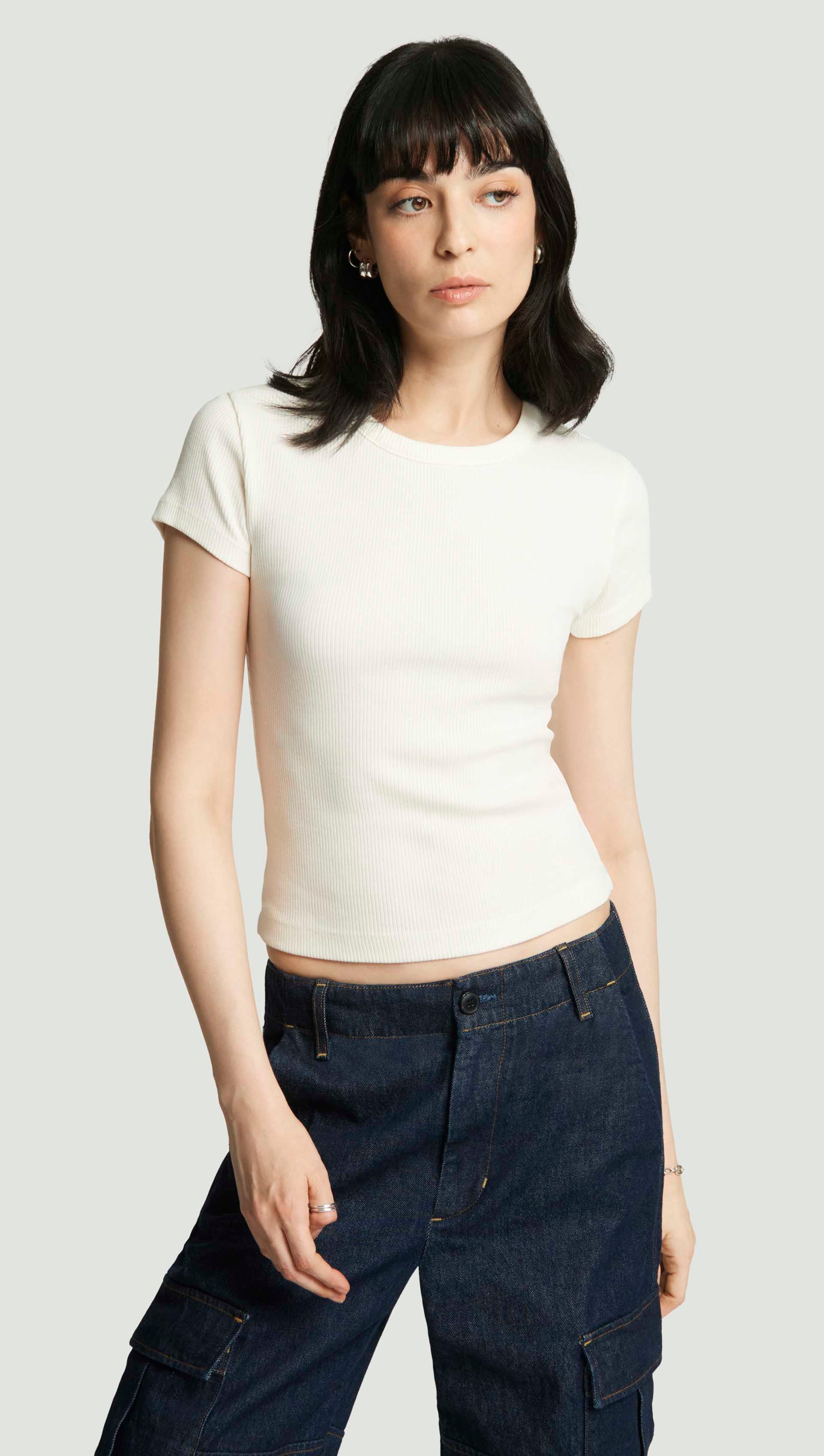 Nello Tee in Rib Knit | Pashmina