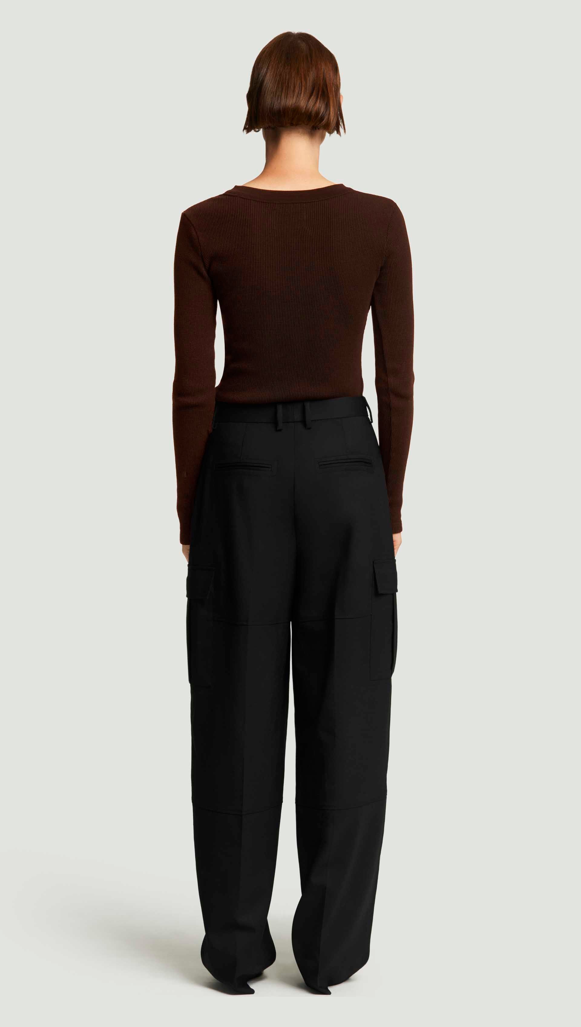 Varra Henley in Waffle Knit | Chocolate